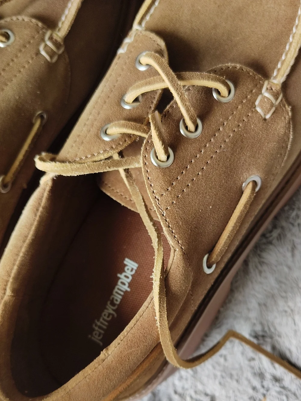 Jeffrey Campbell Crushed T Lug Platform Suede Boat Shoes